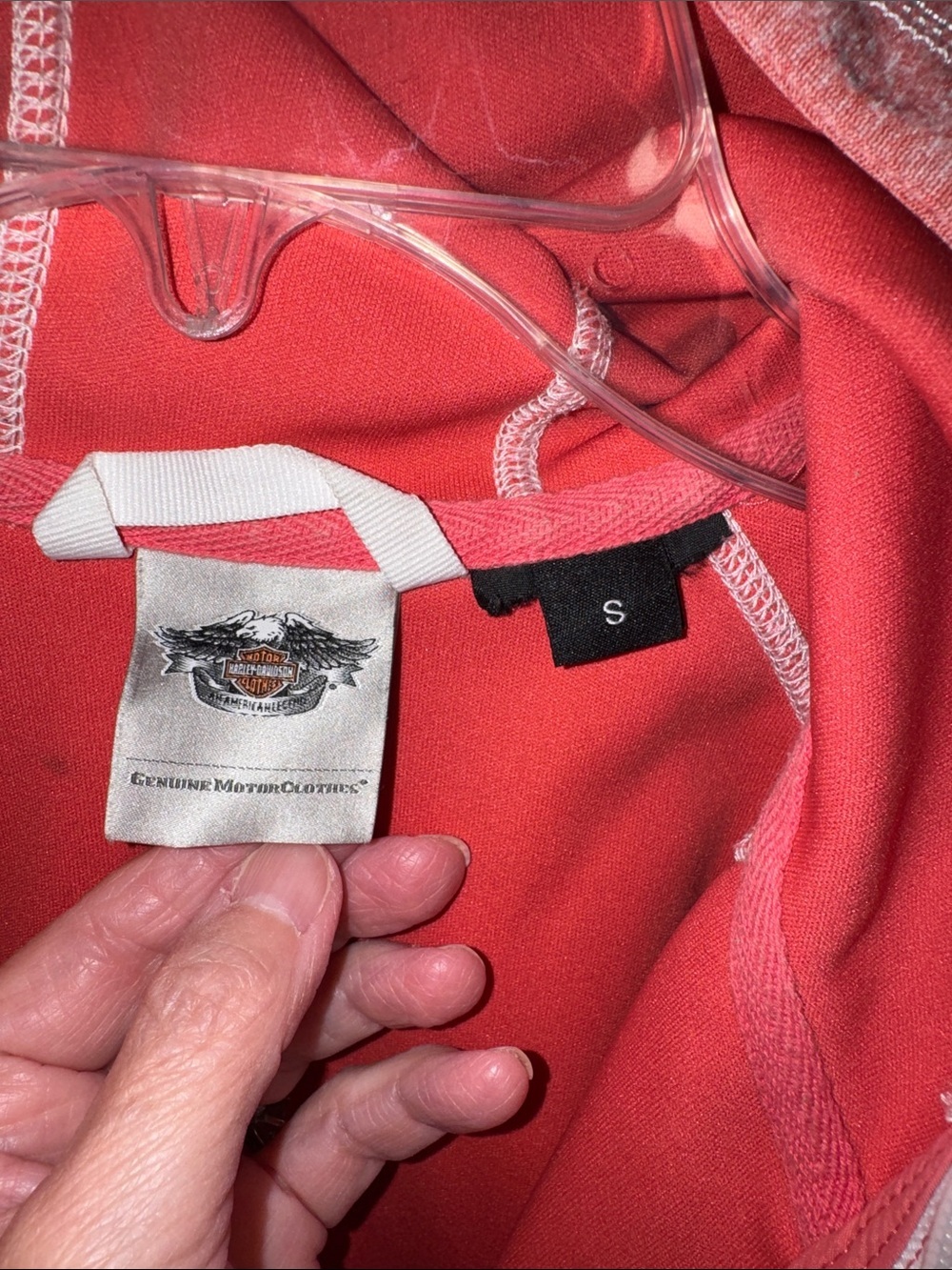 Harley‑Davidson Heathered Coral Full‑Zip Hooded Jacket - Picture 4 of 8